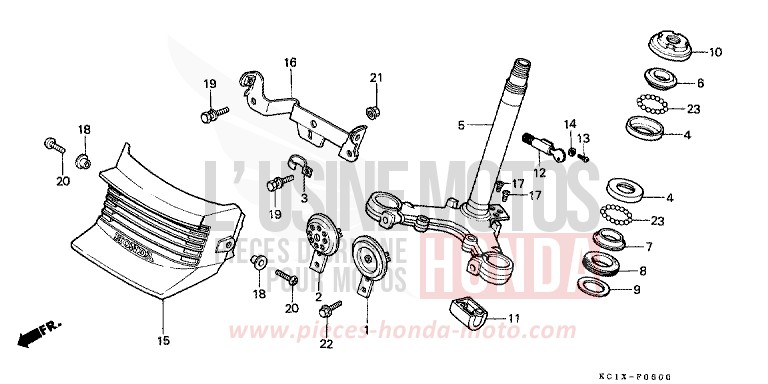 LENKSCHAFT/HUPE (CB125TDC/TDE) von CB1300 Super Bold'or ABS CANDY ALAMOANA RED-U (R124CU) von 1982